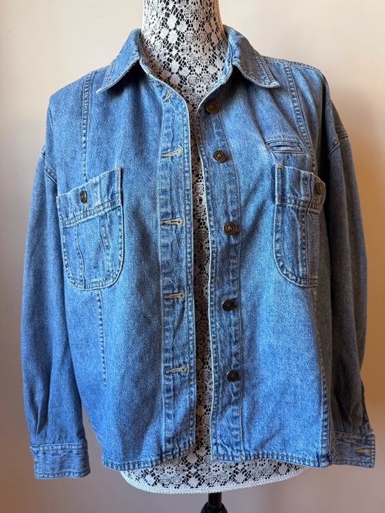 Vintage Jackets & Blazers - Vintage Liz Claiborne Denim Jacket cotton boxy oversized